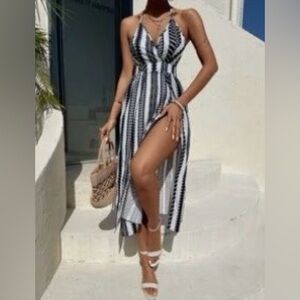 SHIEN Backless Thigh Split Dress